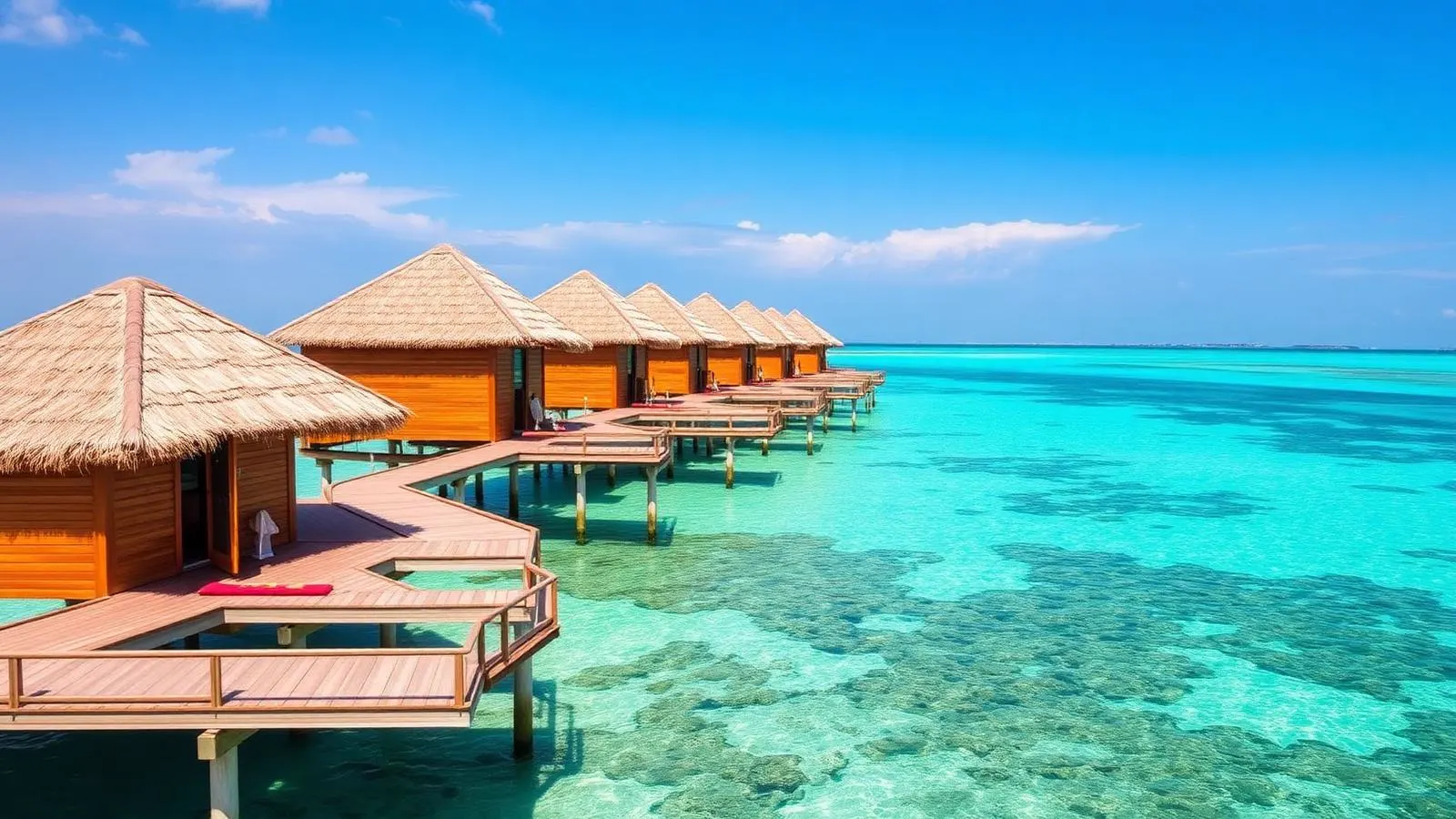 Overwater bungalows in the Maldives, a top luxury honeymoon destination