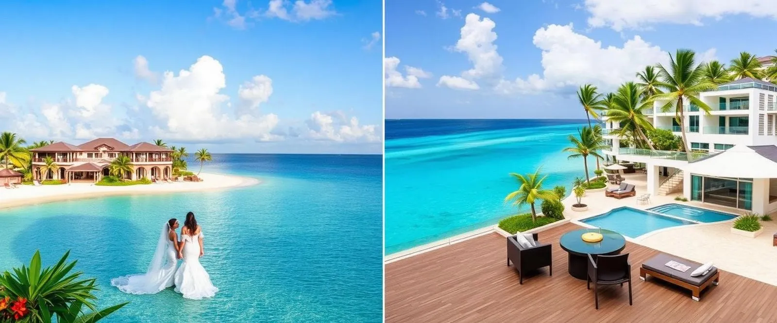 Sandals vs Secrets Hyatt all-inclusive resorts comparison for honeymoon couples